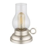 lampă de masă plastic șampanie mat, sticlă transparentă, plastic chihlimbar, Touch On/Off, Touchdimmer, excl. adaptor, USB-A 2.0 - USB-C, Accu inclus CR18650 1200mAh 3.7V, Lxlxh: 125x107x175mm, incl. LED 1W 230V, sursă 80lm, ieșire 65lm, 2700K - imagine 5