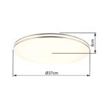 Plafoniera, metal alb, plastic, decor inel de crom, D: 370, H: 80, inclusiv 1xLED 24W 230V 1800lm 3000K - imagine 6