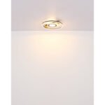 Plafonieră metalică aspect lemn, metal negru mat, aluminiu negru mat, acrilic opal, cristale acrilice transparente, ø: 405mm, H: 55mm, incl. LED 24W 230V, sursă 3000lm, ieșire 800lm, 3000K - imagine 5