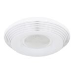 Plafonieră metalică albă, albină acrilică, reglabilă, mai multe niveluri prin intermediul întrerupătorului de perete, memorie, lumină de noapte, telecomandă, ø: 390mm, I: 83mm, LED 24W 230V, 200-2300lm sursă, 110-1400lm ieșire, CCT 2700-6500K - imagine 3