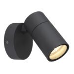 Aplica de exterior aluminiu antracit mat, plastic negru mat, sticlă transparentă, rotativ/orientabil, IP44, LxA: 95x118mm, AL: 105mm, excl. 1x GU10 35W 230V