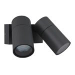 Aplica de exterior aluminiu antracit mat, plastic negru mat, sticlă transparentă, rotativ/orientabil, IP44, LxA: 150x118mm, AL: 105mm, excl. 2x GU10 35W 230V - imagine 4