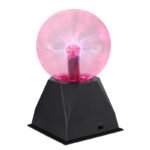 Lampă de masă din plastic negru, plastic transparent, efect de lumină pe 2 niveluri, 3,6 W, adaptor AC 12V 300mA, ø: 127mm, I: 205mm, lungime cablu 1800mm, fără TVA.