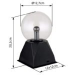 Lampă de masă din plastic negru, plastic transparent, efect de lumină pe 2 niveluri, 3,6 W, adaptor AC 12V 300mA, ø: 127mm, I: 205mm, lungime cablu 1800mm, fără TVA. - imagine 6