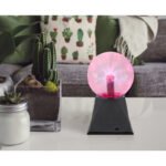 Lampă de masă din plastic negru, plastic transparent, efect de lumină pe 2 niveluri, 3,6 W, adaptor AC 12V 300mA, ø: 127mm, I: 205mm, lungime cablu 1800mm, fără TVA.