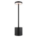 Lampa de masa metal negru mat, plastic alb, touch on/off, dimmerabil, variator tactil continuu, USB-A 2.0 - USB-C, baterie inclusa CR18650 1200mAh 3.7V, ø:80mm H:340mm, lungime cablu 800mm, LED 1.2W 230V, sursa 197lm, iesire 138lm, CCT2000/7000/3500K