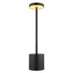 Lampa de masa metal negru mat, plastic alb, touch on/off, dimmerabil, variator tactil continuu, USB-A 2.0 - USB-C, baterie inclusa CR18650 1200mAh 3.7V, ø:80mm H:340mm, lungime cablu 800mm, LED 1.2W 230V, sursa 197lm, iesire 138lm, CCT2000/7000/3500K - imagine 3