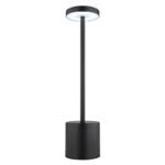 Lampa de masa metal negru mat, plastic alb, touch on/off, dimmerabil, variator tactil continuu, USB-A 2.0 - USB-C, baterie inclusa CR18650 1200mAh 3.7V, ø:80mm H:340mm, lungime cablu 800mm, LED 1.2W 230V, sursa 197lm, iesire 138lm, CCT2000/7000/3500K - imagine 4