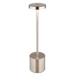 Lampa de masa metal nichel mat, plastic alb, touch on/off, dimmerabil, variator tactil continuu, USB-A 2.0 - USB-C, baterie inclusa CR18650 1200mAh 3.7V, ø:80mm H:340mm, lungime cablu 800mm, LED 1.2W 230V, sursa 197lm,iesire 138lm, CCT2000/7000/3500K - imagine 5