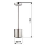 Lampa de masa metal nichel mat, plastic alb, touch on/off, dimmerabil, variator tactil continuu, USB-A 2.0 - USB-C, baterie inclusa CR18650 1200mAh 3.7V, ø:80mm H:340mm, lungime cablu 800mm, LED 1.2W 230V, sursa 197lm,iesire 138lm, CCT2000/7000/3500K - imagine 6