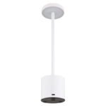 Lampa de masa metal alb mat, plastic alb, touch on/off, dimmerabil, variator tactil continuu, USB-A 2.0 - USB-C, baterie inclusa CR18650 1200mAh 3.7V, ø:80mm, H:340mm, lungime cablu 800mm, LED 1.2W 230V, sursa 197lm, iesire 138lm, CCT 2000/7000/3500K - imagine 3