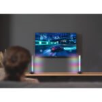 Lampă de masă plastic negru/alb, reglabil, efect curcubeu RGB, SmartLight, 2 tije de lumină pot fi conectate prin cablu USB-C, prin intermediul aplicației pot fi setate multe moduri de lumină, L x l x I: 30x30x325mm, set de 2 bucăți, LED RGB 2,5W 5V - imagine 2
