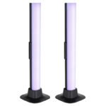 Lampă de masă plastic negru/alb, reglabil, efect curcubeu RGB, SmartLight, 2 tije de lumină pot fi conectate prin cablu USB-C, prin intermediul aplicației pot fi setate multe moduri de lumină, L x l x I: 30x30x325mm, set de 2 bucăți, LED RGB 2,5W 5V
