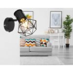 Spot bara, metal negru, intrerupator,, BxH:130x165, AL:165, exkl. 1xE27 40W 230V