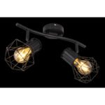 Spot bara, metal negru, LxBxH:340x130x190, exkl. 2xE27 40W 230V - imagine 3