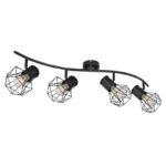 Spot bara, metal negru, orientabil,  LxBxH:800x225x190, exkl. 4xE27 40W 230V - imagine 3