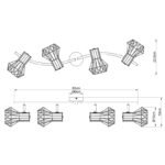 Spot bara, metal negru, orientabil,  LxBxH:800x225x190, exkl. 4xE27 40W 230V - imagine 5