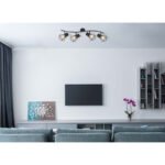Spot bara, metal negru, orientabil,  LxBxH:800x225x190, exkl. 4xE27 40W 230V