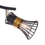 Spot metal negru-auriu, tije metalice negru-auriu lxh. 290x220, excl 230V 2xE14 40W - imagine 5