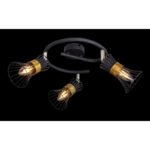 Spot metal negru-auriu, tije metalice negru-auriu, D: 250, H: 220, excl 3xE14 40W 230V. - imagine 3