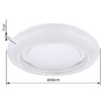 Plafoniera metal alb, acril,inel cromat, Google Assistant+Alexa, funcție cu memorie, lumină de veghe, dimabil, telecomandă, culori fixabile, D: 480, H: 70, LED 28W 230V,2200lm, CCT 3000-6000K - imagine 6