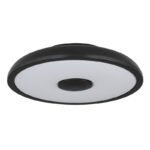 Plafoniera, plastic negru/alb, Bluetooth, difuzor 3W, functie de memorie, lumina de noapte, efect stralucitor, reglabila, IP44, telecomanda, 1xAAA, Ø280, V:55, LED 18W 230V, sursa 1800lm, iesire 820lm, LED RGB 3W , 3000-6500K - imagine 3
