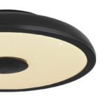 Plafoniera, plastic negru/alb, Bluetooth, difuzor 3W, functie de memorie, lumina de noapte, efect stralucitor, reglabila, IP44, telecomanda, 1xAAA, Ø280, V:55, LED 18W 230V, sursa 1800lm, iesire 820lm, LED RGB 3W , 3000-6500K - imagine 5