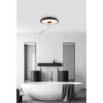 Plafoniera, plastic negru/alb, Bluetooth, difuzor 3W, functie de memorie, lumina de noapte, efect stralucitor, reglabila, IP44, telecomanda, 1xAAA, Ø280, V:55, LED 18W 230V, sursa 1800lm, iesire 820lm, LED RGB 3W , 3000-6500K