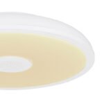 Plafoniera, plastic alb, Bluetooth, difuzor 3W, functie memorie, lumina de noapte, reglabila, IP44, telecomanda, schimbator de culoare, 1xAAA, Ø280, V:55, LED 18W 230V, sursa 1900lm, iesire 1100lm, LED RGB 3W , 3000-6500K - imagine 5