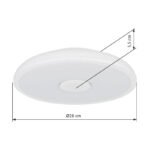 Plafoniera, plastic alb, Bluetooth, difuzor 3W, functie memorie, lumina de noapte, reglabila, IP44, telecomanda, schimbator de culoare, 1xAAA, Ø280, V:55, LED 18W 230V, sursa 1900lm, iesire 1100lm, LED RGB 3W , 3000-6500K - imagine 6