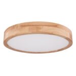 Plafoniera metal alb, lemn natural, plastic mat, funcție  memorie, reglabilă, telecomandă, culori fixabile, D: 400, H: 105, incl. 1xLED 24W 230V, ieșire 120-1800lm, sursă 240-3200, CCT 2700-6500 - imagine 3