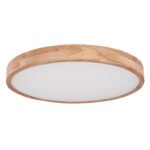 Plafoniera metal alb, lemn natural, plastic mat, funcție  memorie, reglabilă, telecomandă, culori fixabile, D: 600, H: 105, incl. 1xLED 48W 230V, ieșire 240-3500 lm, sursă 400-5300 lm, CCT 2700 - 6500 K - imagine 3