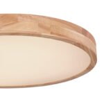Plafoniera metal alb, lemn natural, plastic mat, funcție  memorie, reglabilă, telecomandă, culori fixabile, D: 600, H: 105, incl. 1xLED 48W 230V, ieșire 240-3500 lm, sursă 400-5300 lm, CCT 2700 - 6500 K - imagine 4