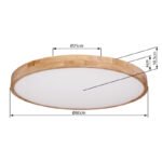 Plafoniera metal alb, lemn natural, plastic mat, funcție  memorie, reglabilă, telecomandă, culori fixabile, D: 800, H: 105, incl. 1xLED 60W 230V, eșire 300 - 2600 lm, sursă 550 - 7000 lm, CCT 3.000-6.000K - imagine 6