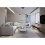 Suspensie, metal negru mat, plastic alb, Ø 385, H: 1200, inclusiv 1xLED 19W 230V, sursa 2600lm, iesire 900lm, 3000K - imagine 2