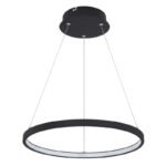 Suspensie, metal negru mat, plastic alb, Ø 385, H: 1200, inclusiv 1xLED 19W 230V, sursa 2600lm, iesire 900lm, 3000K - imagine 3