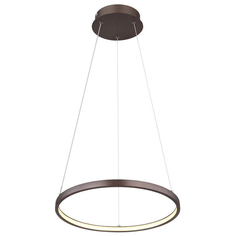 ralph-67192-19br-g28331 Lampă cu suspensie metal, culoare cafea mată, plastic alb, cablu PVC transparent, înălțime reglabilă (lampă cu suspensie), ø: 385mm, I: 1200mm, inclusiv LED 19W 230V, 2200lm Sursă, 980lm Putere, 3000K - imagine 1