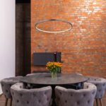 Lampă cu suspensie metal, culoare cafea mată, plastic alb, cablu PVC transparent, înălțime reglabilă (lampă cu suspensie), ø: 605mm, I: 1200mm, inclusiv LED 29W 230V, 3400lm Sursă, 1400lm Putere, 3000K - imagine 2