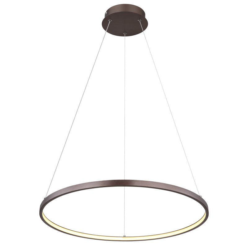 ralph-67192-29br-g28332 Lampă cu suspensie metal, culoare cafea mată, plastic alb, cablu PVC transparent, înălțime reglabilă (lampă cu suspensie), ø: 605mm, I: 1200mm, inclusiv LED 29W 230V, 3400lm Sursă, 1400lm Putere, 3000K - imagine 1