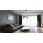 Suspensie, metal negru mat, plastic alb, reglabilă cu întrerupător de perete, funcție de memorie, reglabilă, Ø 510, H: 1200, inclusiv 1xLED 42W 230V, sursă 350-5000lm, ieșire 130-1500lm, 3000K