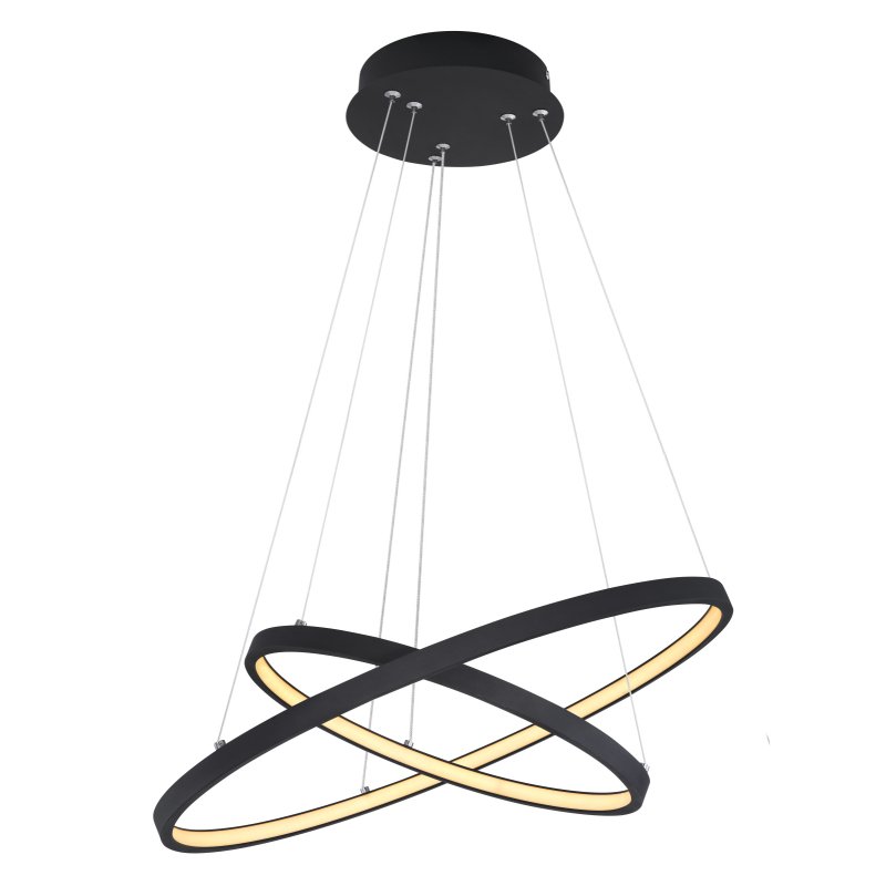 ralph-67192-42b-g26299 Suspensie, metal negru mat, plastic alb, reglabilă cu întrerupător de perete, funcție de memorie, reglabilă, Ø 510, H: 1200, inclusiv 1xLED 42W 230V, sursă 350-5000lm, ieșire 130-1500lm, 3000K - imagine 1