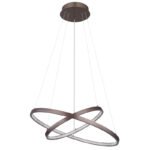 Lampă de suspendare metal de culoare cafea mată, plastic alb, reglabil, funcție de memorie, reglabil pe înălțime, mobil, de la 10% - 100% reglabil continuu prin întrerupător de perete, ø:510mm I:1200mm, LED 42W 230V,sursă 480-4800lm,150-1500lm 3000K - imagine 3
