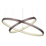 Lampă de suspendare metal de culoare cafea mată, plastic alb, reglabil, funcție de memorie, reglabil pe înălțime, mobil, de la 10% - 100% reglabil continuu prin întrerupător de perete, ø:510mm I:1200mm, LED 42W 230V,sursă 480-4800lm,150-1500lm 3000K - imagine 4