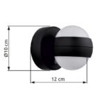 Aplică plastic negru mat, plastic opal, touch on/off, touch dimmer, excl. adaptor, USB-A 2.0/USB-C, luminează în timpul încărcării, cu magnet pentru montare ușoară pe perete, ø 100mm, AL: 125mm, LED 1.4W 230V, sursă 150lm, ieșire 90lm, 3000K - imagine 7