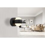 Aplică plastic negru mat, plastic opal, touch on/off, touch dimmer, excl. adaptor, USB-A 2.0/USB-C, luminează în timpul încărcării, cu magnet pentru montare ușoară pe perete, ø 100mm, AL: 125mm, LED 1.4W 230V, sursă 150lm, ieșire 90lm, 3000K