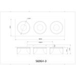 Plafonieră metal negru mat, plastic antracit, plastic șampanie mat, plastic opal, LxLxH: 580x200x110mm, incl. LED 24W 230V, sursă 3000lm, ieșire 1000lm, 3000K - imagine 6