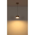 Suspensie metal negru mat, plastic antracit, plastic șampanie mat, plastic opal, cablu PVC negru, înălțimea poate fi scurtată, ø: 150mm, H: 1500mm, incl. LED 12W 230V, 1200lm sursă, 900lm ieșire, 3000K - imagine 5