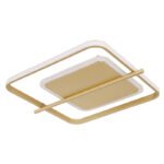 Plafonieră metal auriu, aluminiu auriu, plastic alb, L x l x I: 400x360x50mm, inclusiv LED 36W 230V, 3520lm Sursă, 2650lm Ieșire, 3000K - imagine 3
