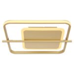 Plafonieră metal auriu, aluminiu auriu, plastic alb, L x l x I: 400x360x50mm, inclusiv LED 36W 230V, 3520lm Sursă, 2650lm Ieșire, 3000K - imagine 4