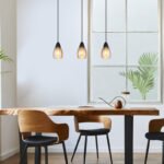 Lampă suspendată din metal negru mat, sticlă de culoare chihlimbar, cablu PVC negru, înălțimea poate fi scurtată (lampă suspendată), L x l x I: 550x100x1200mm, excl. 3x E27 15W 230V - imagine 2